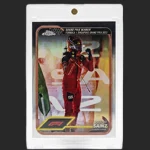 2023 Topps Chrome F1 Carlos Sainz Singapore Grand Prix Winner Commemorative Card.